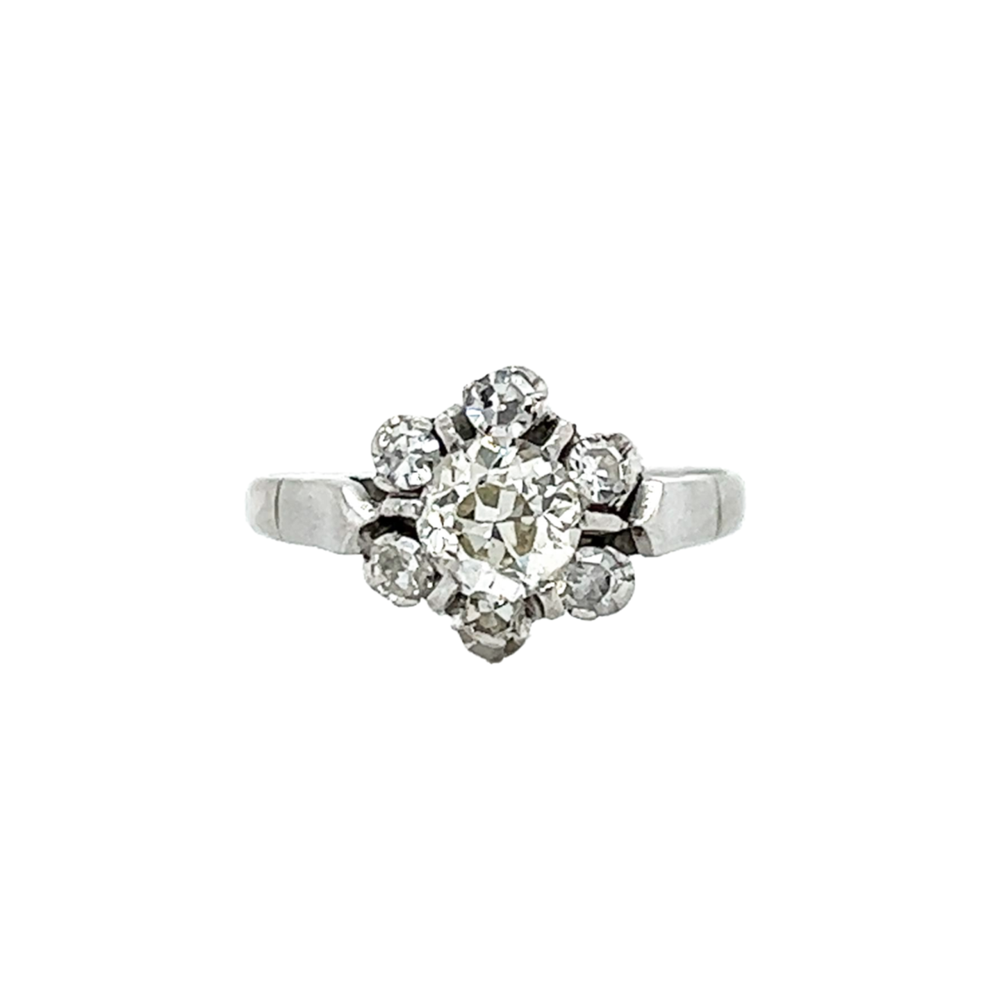 Art Deco Platinum Diamond Ring front