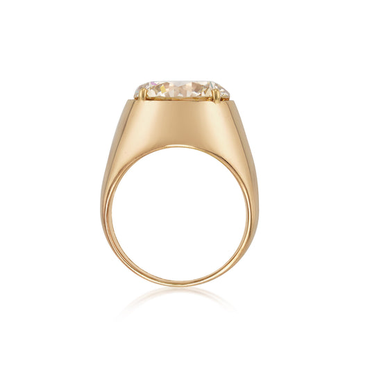1950s 14KT Yellow Gold Diamond Ring front profile