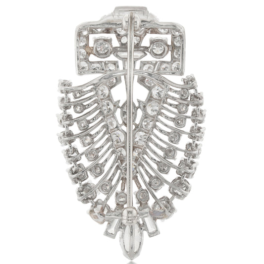 Art Deco Platinum Diamond Brooch back