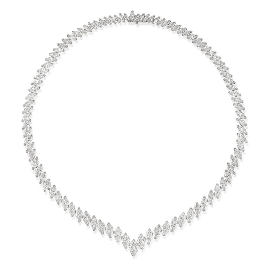 Van Cleef & Arpels 1960s Platinum Diamond Necklace front