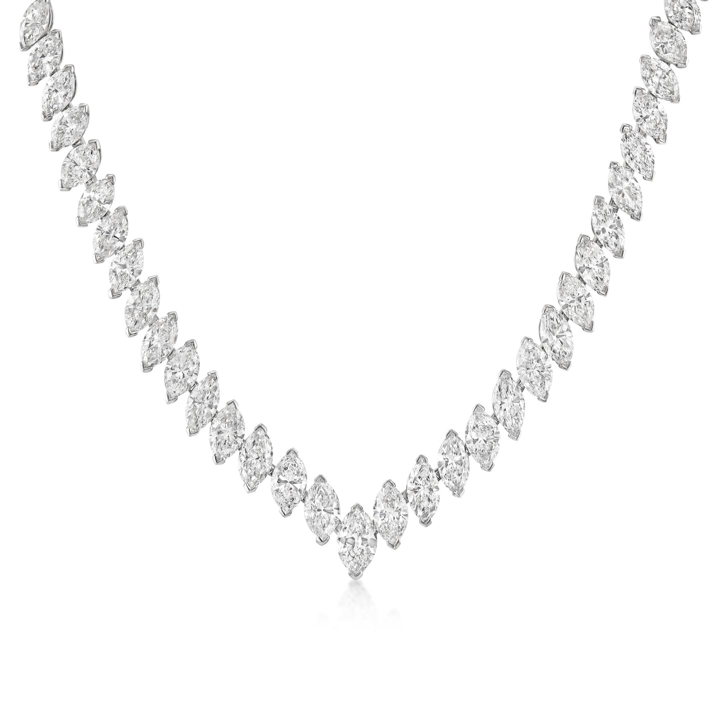 Van Cleef & Arpels 1960s Platinum Diamond Necklace front