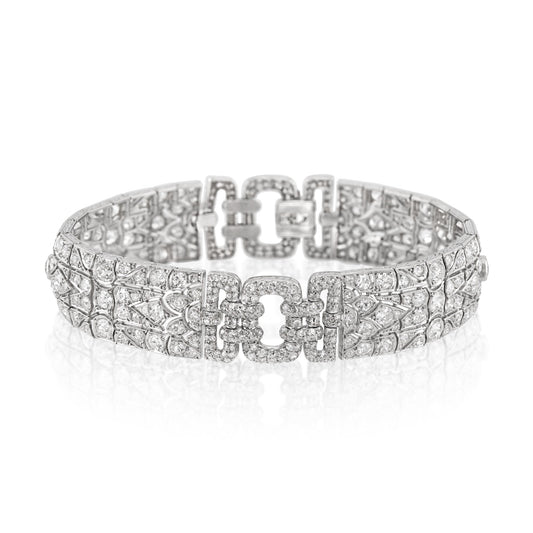 Art Deco Platinum Diamond Bracelet front