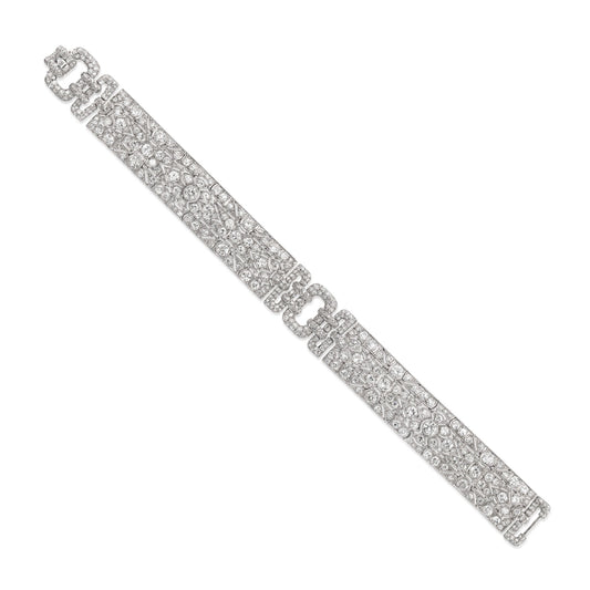 Art Deco Platinum Diamond Bracelet front