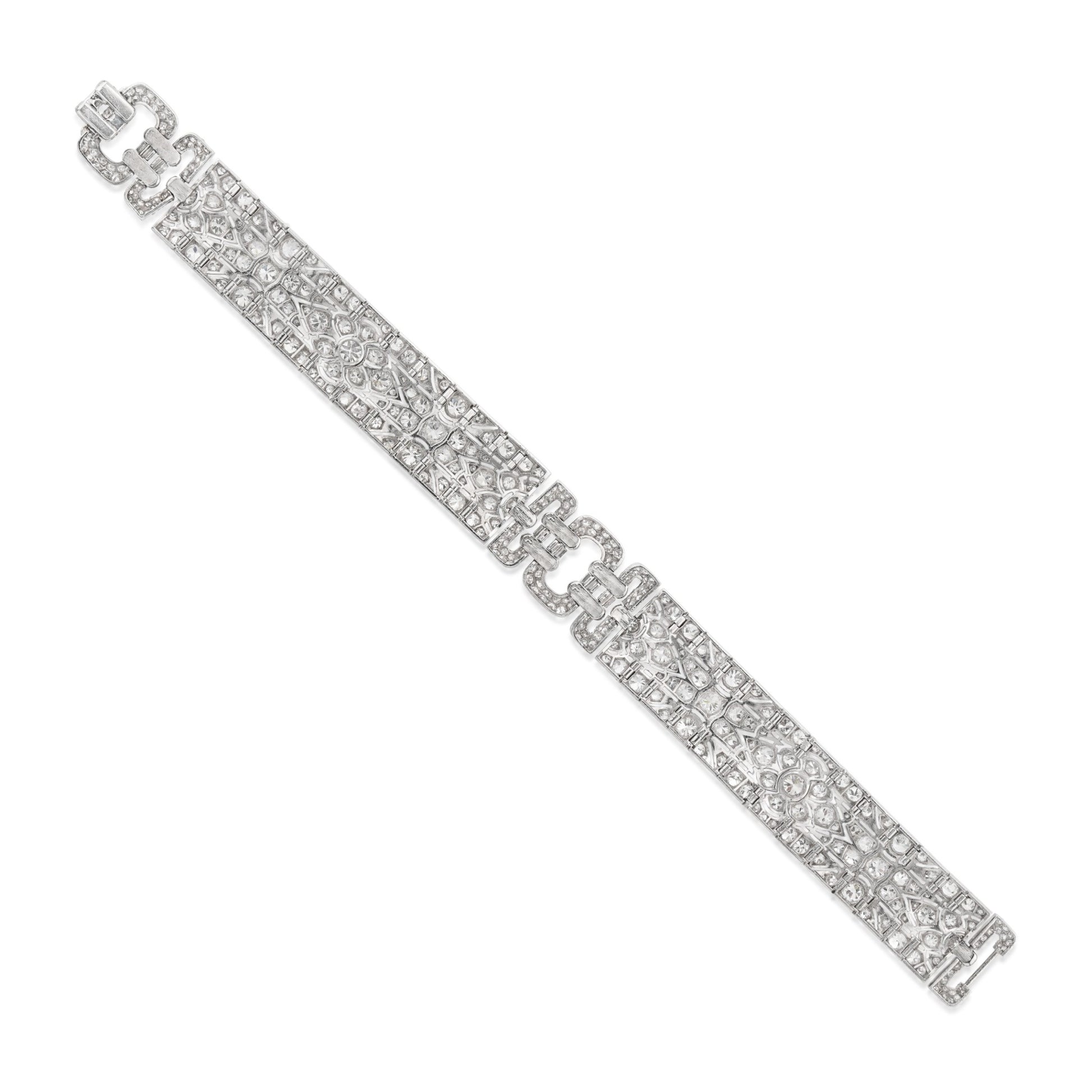 Art Deco Platinum Diamond Bracelet back