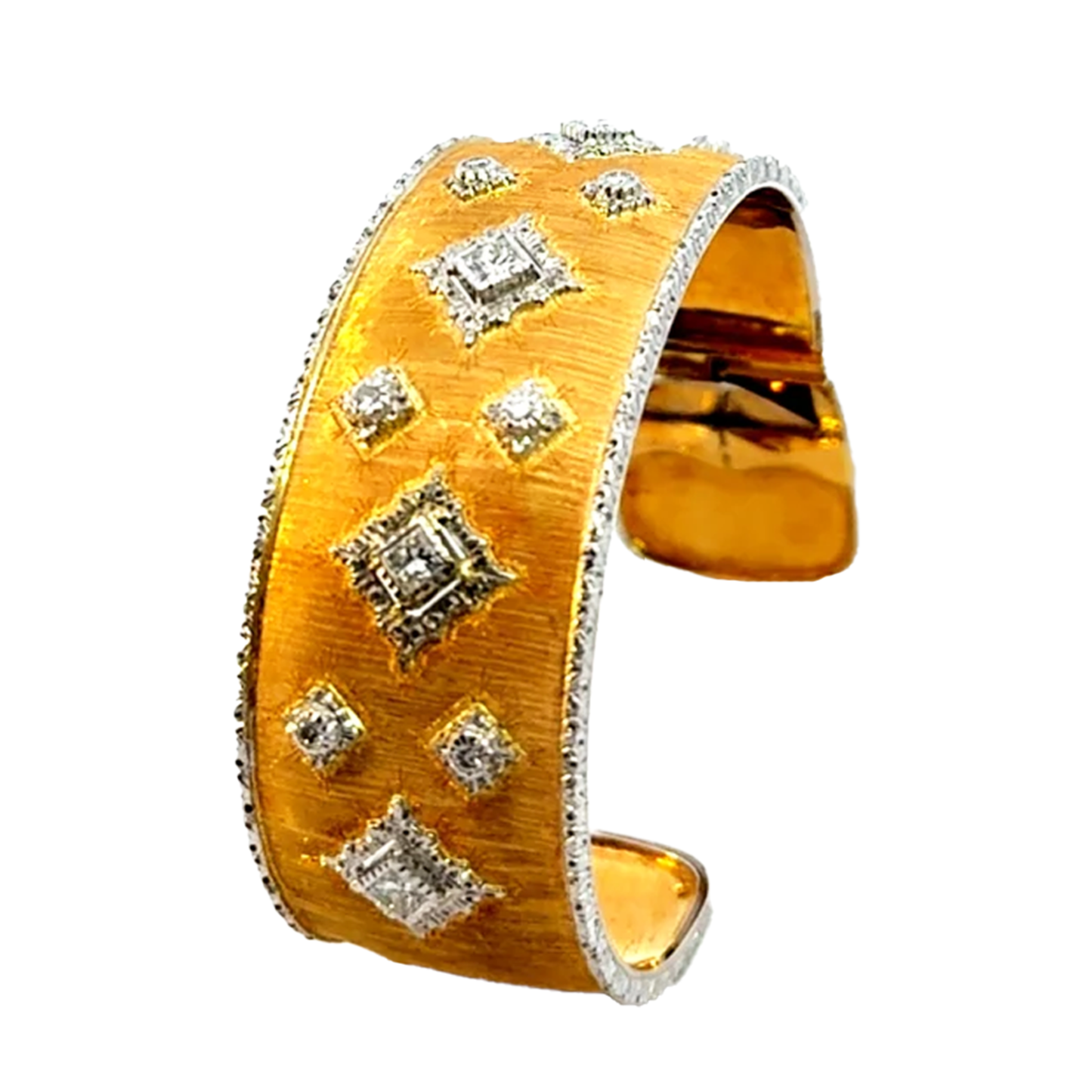 Buccellati 1970s 18KT Yellow Gold Diamond Bracelet top