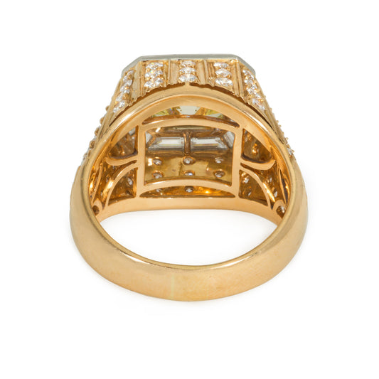 Bulgari 1970s 18KT Rose Gold Yellow & White Diamond Ring back