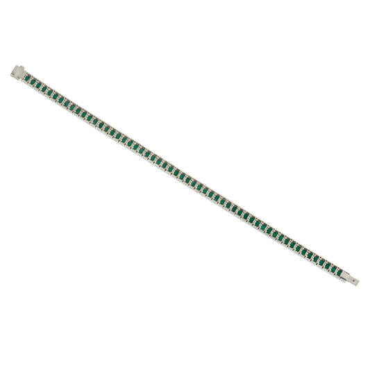 1970s Platinum Emerald Bracelet back