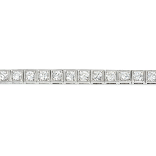 Art Deco Platinum Diamond Bracelet close-up details