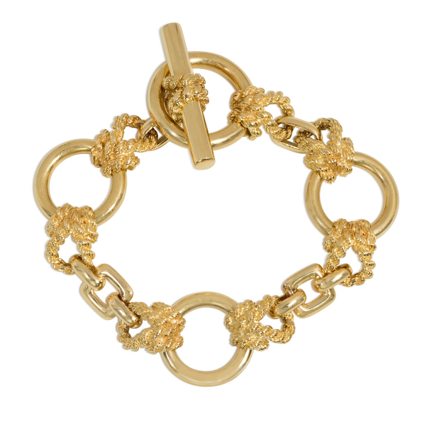 Hermès Paris 1970s 18KT Yellow Gold "Audierne" Bracelet front