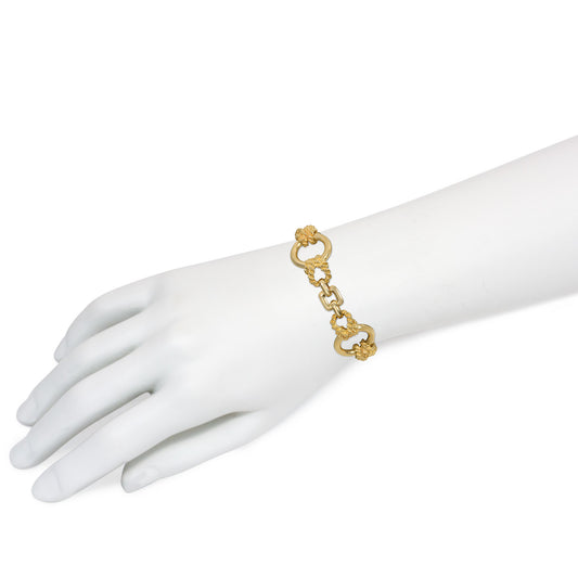 Hermès Paris 1970s 18KT Yellow Gold "Audierne" Bracelet on wrist