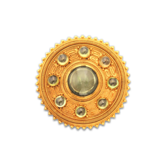 Carlo & Arthur Giuliano Victorian 18KT Yellow Gold Zircon Pendant Brooch front