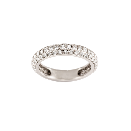 Cartier 1980s Platinum Diamond Eternity Ring front view