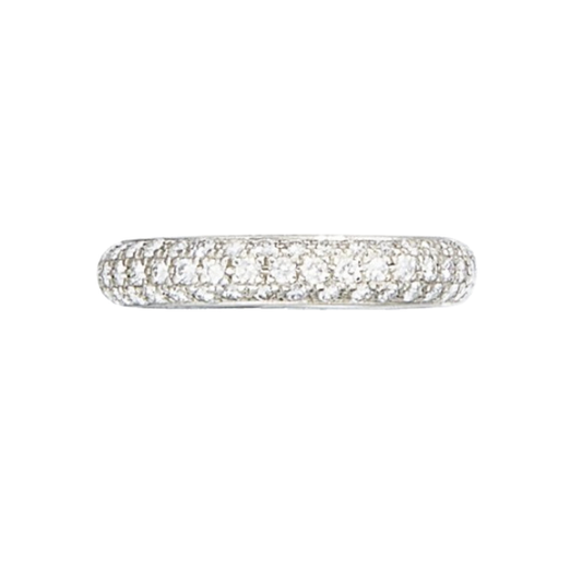 Cartier 1980s Platinum Diamond Eternity Ring front view