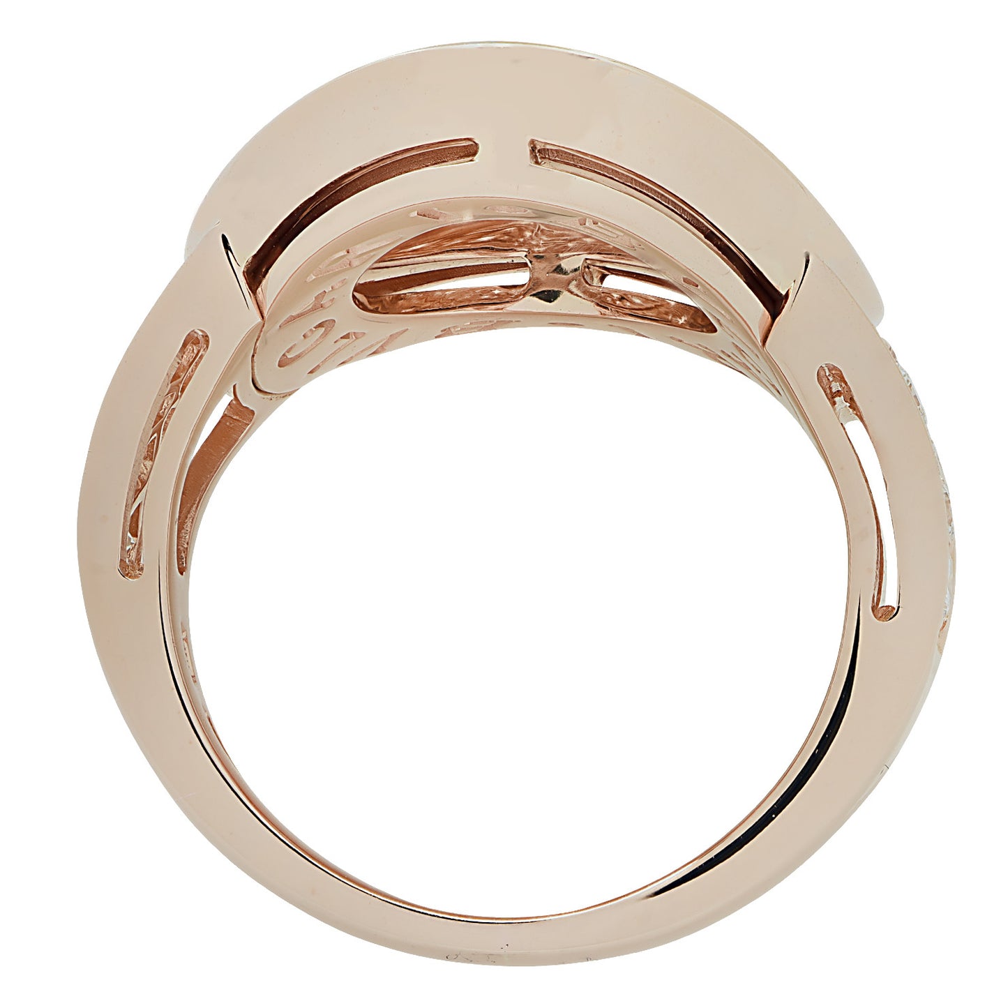 Bulgari Post-1980s 18KT Rose Gold Diamond Ring profile