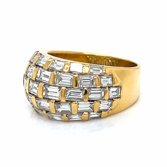 1980s 18KT Yellow Gold Diamond Ring side