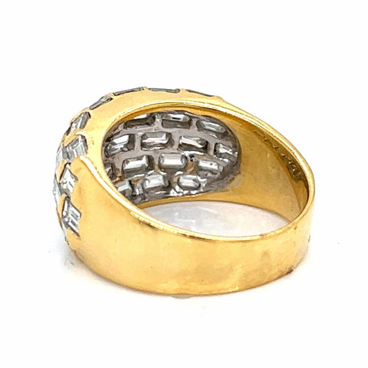 1980s 18KT Yellow Gold Diamond Ring back