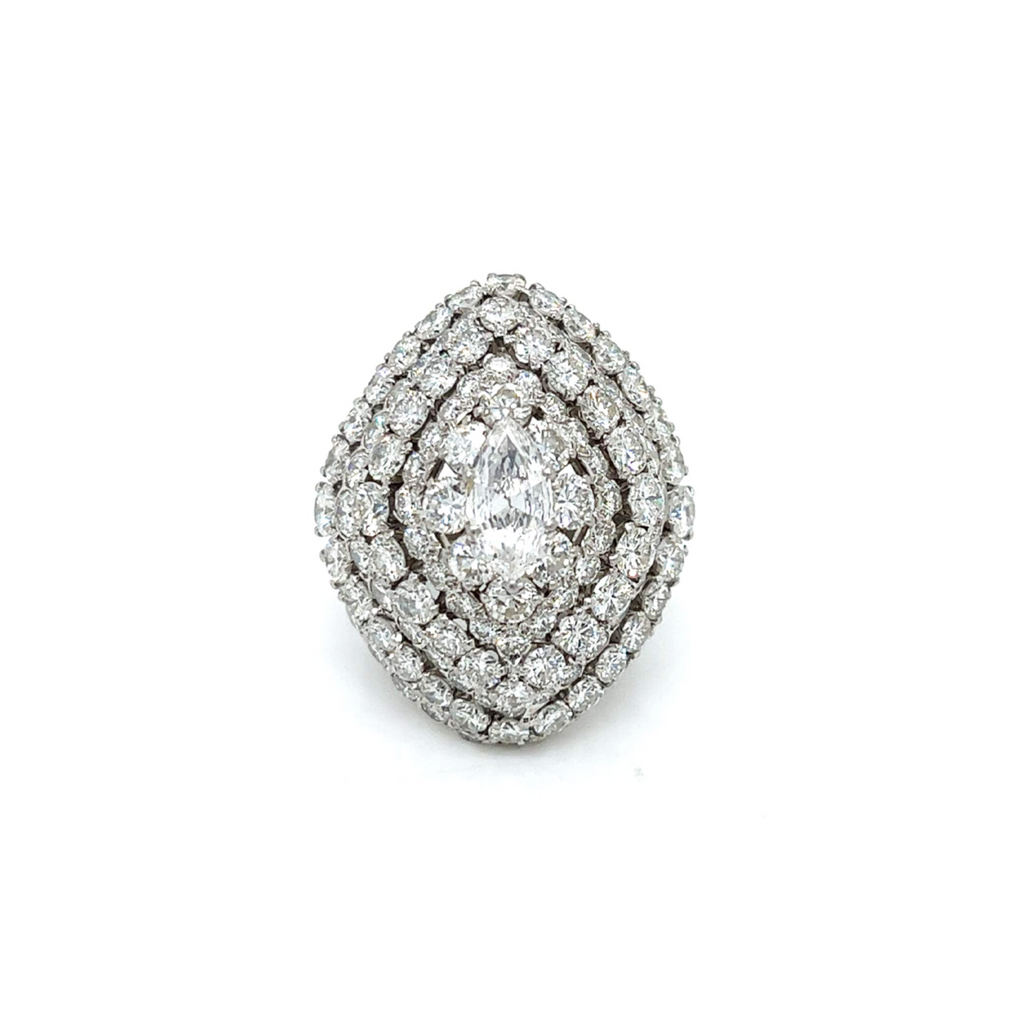 David Webb 1980s Platinum Diamond Ring front