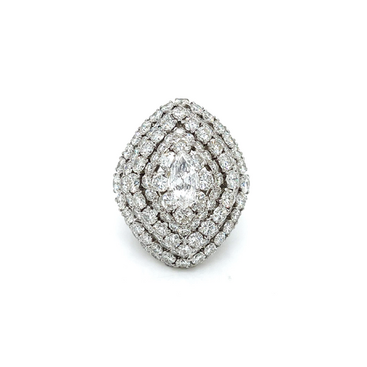 David Webb 1980s Platinum Diamond Ring front