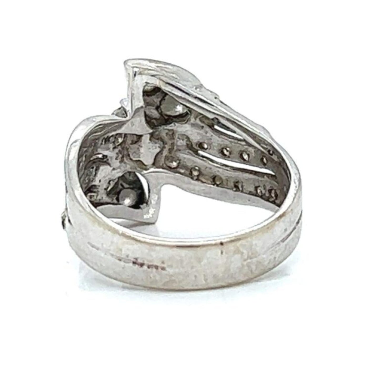 1970s 14KT White Gold Diamond Ring back