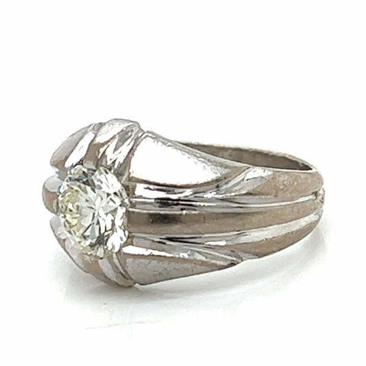 Art Deco Platinum Diamond Ring side