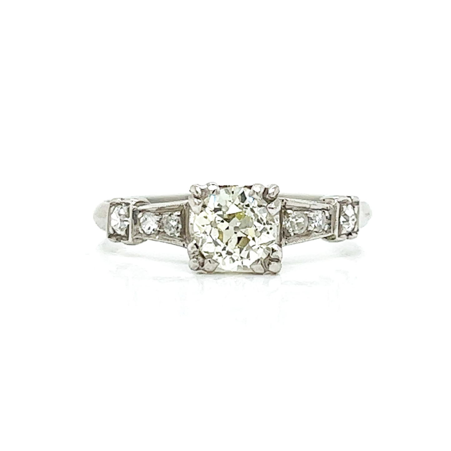 Art Deco Platinum Diamond Ring front