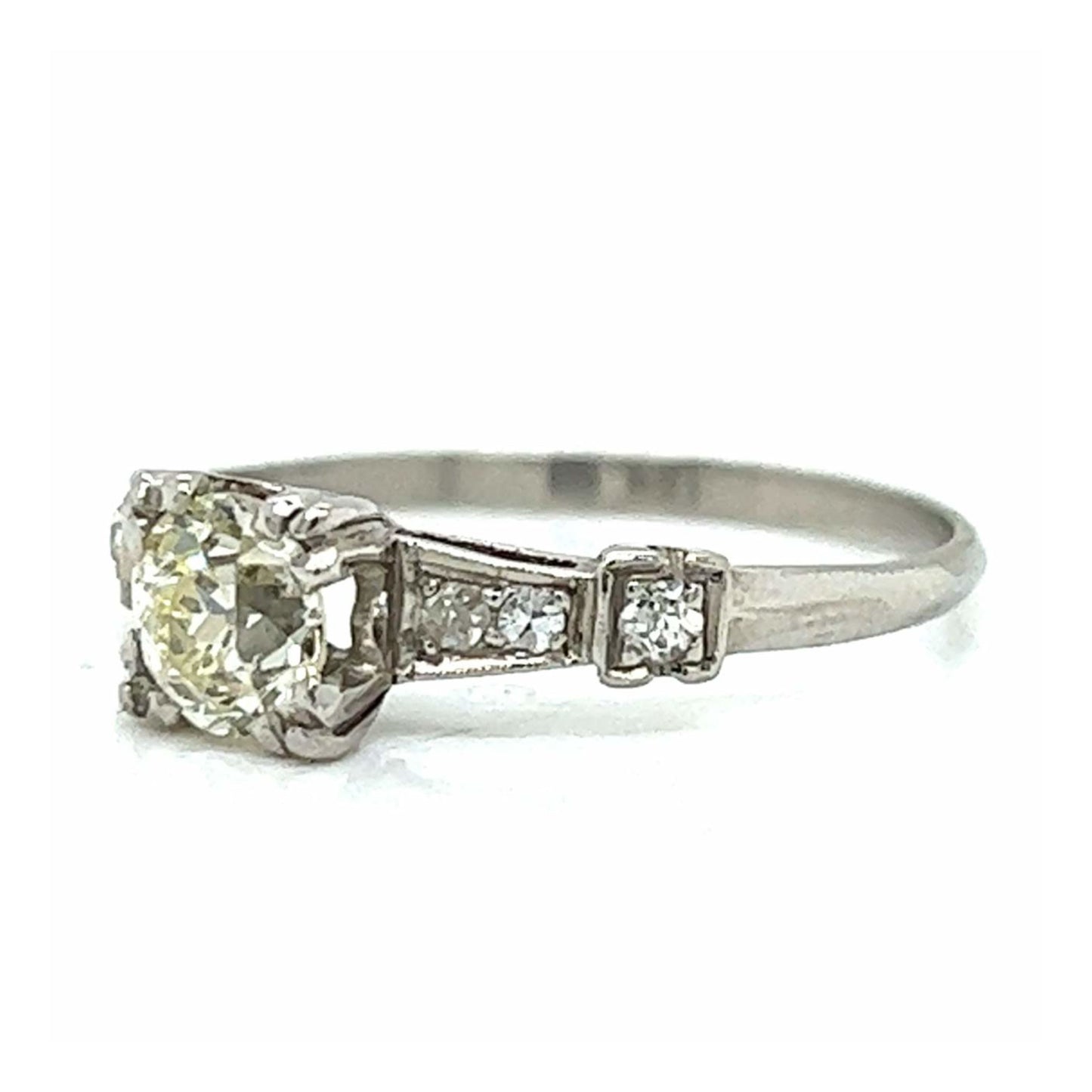 Art Deco Platinum Diamond Ring side