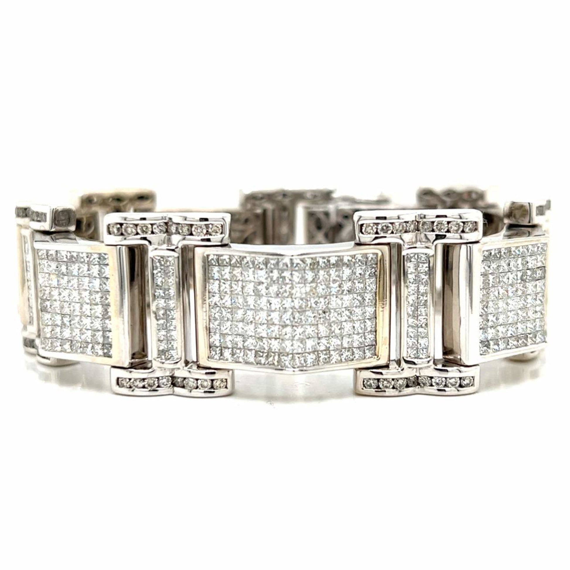 1980s 14KT White Gold Diamond Bracelet front