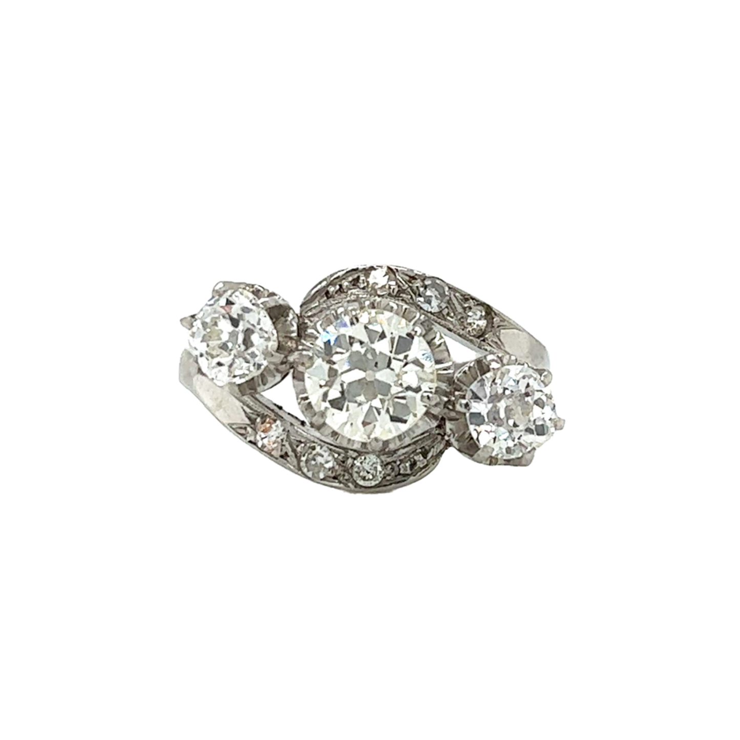 Art Deco Platinum Diamond Ring front