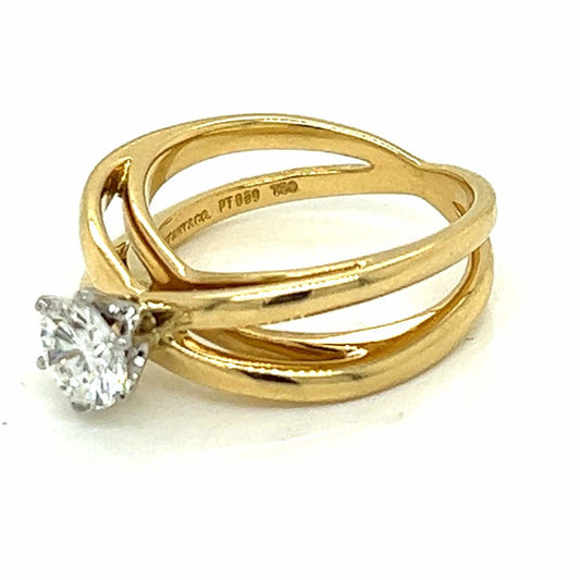 Tiffany & Co. 1980s 18KT Yellow Gold Diamond Ring side