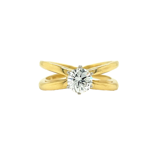 Tiffany & Co. 1980s 18KT Yellow Gold Diamond Ring front