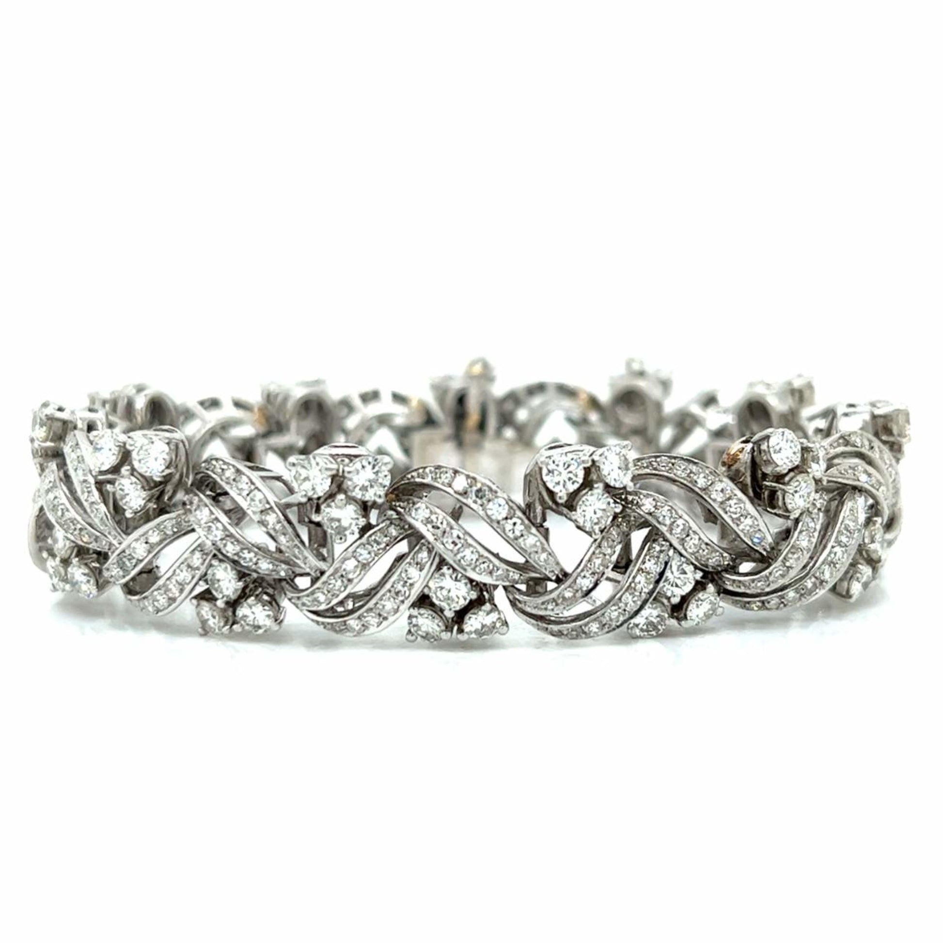 1980s Platinum Diamond Bracelet front