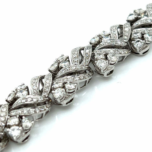 1980s Platinum Diamond Bracelet front