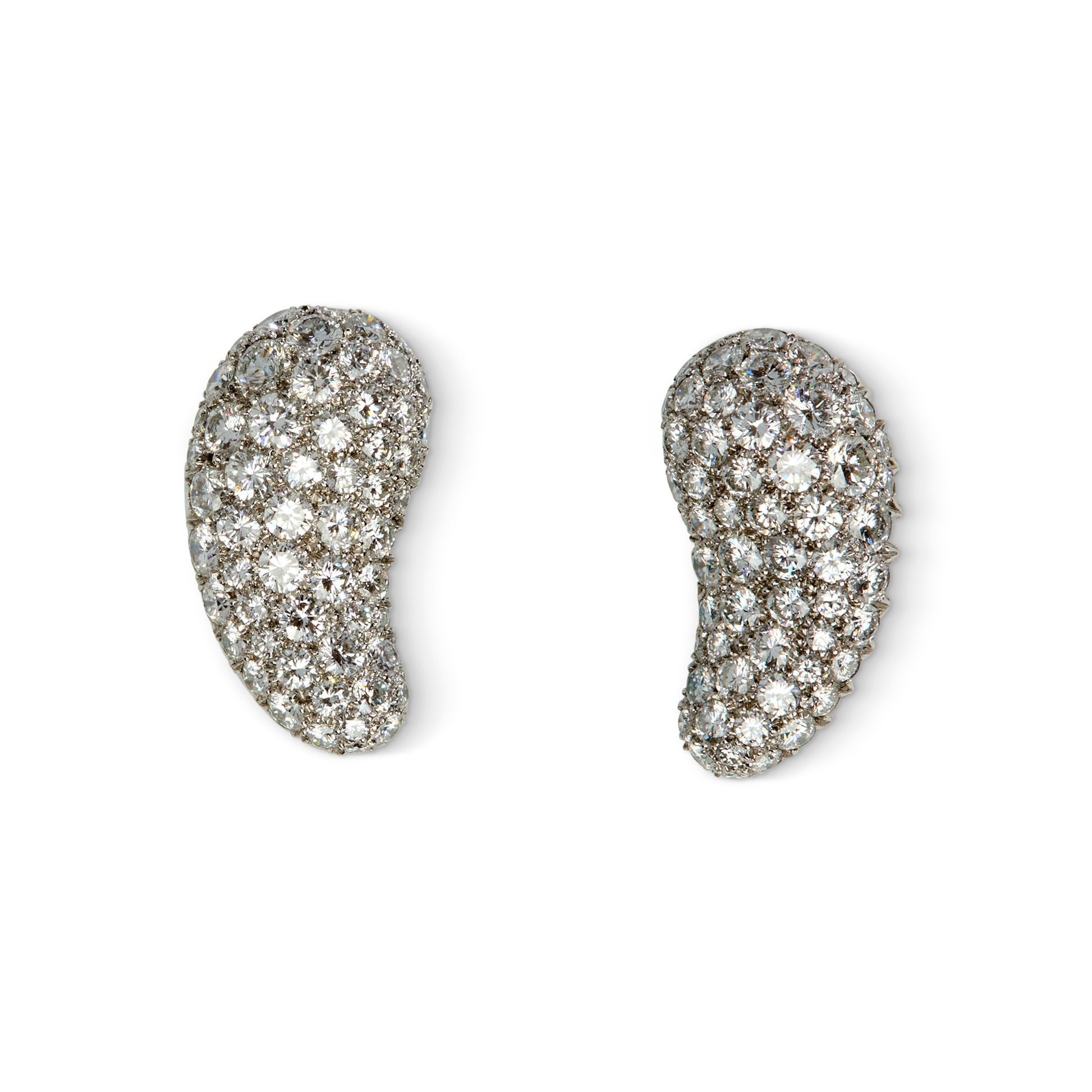 Tiffany & Co. 1970s Platinum Diamond Earrings front