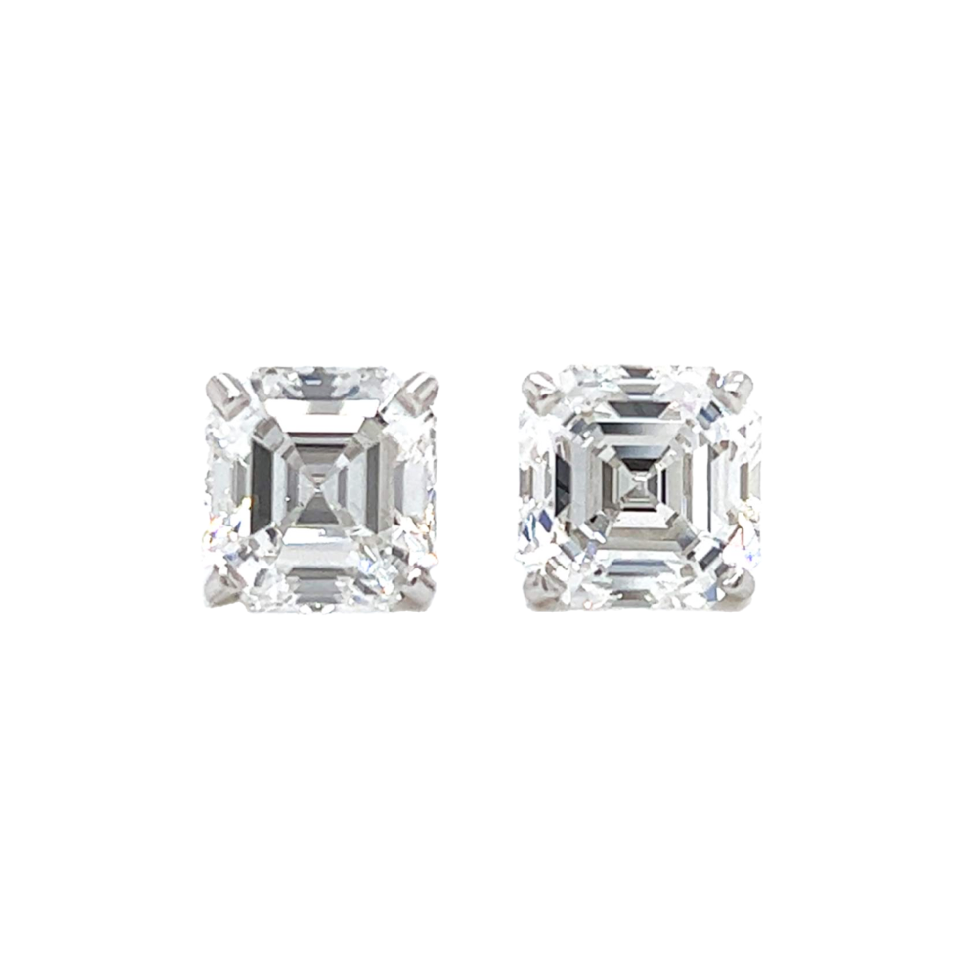 Post-1980s 14KT White Gold Diamond Earrings front