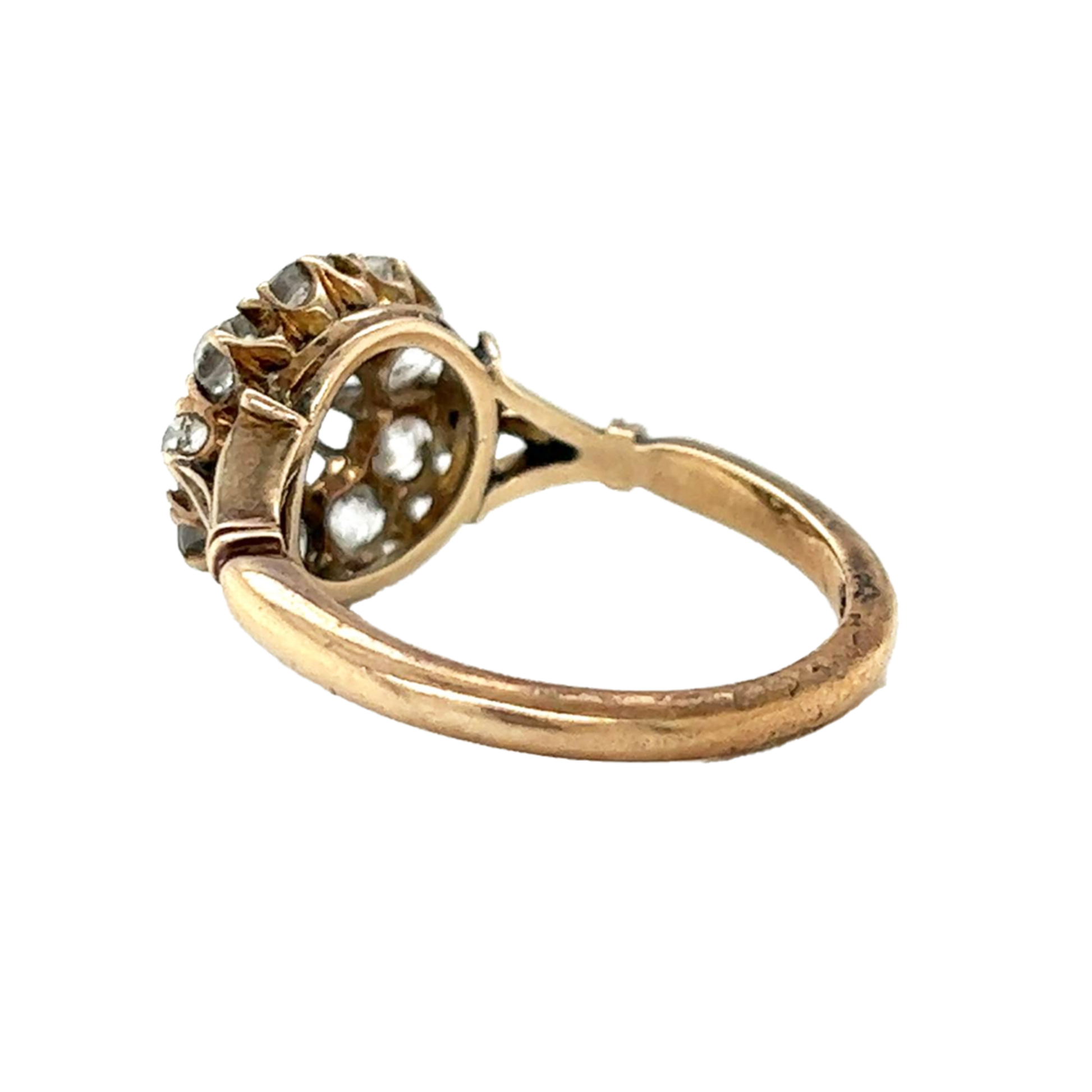 Victorian 18KT Yellow Gold Diamond Ring back