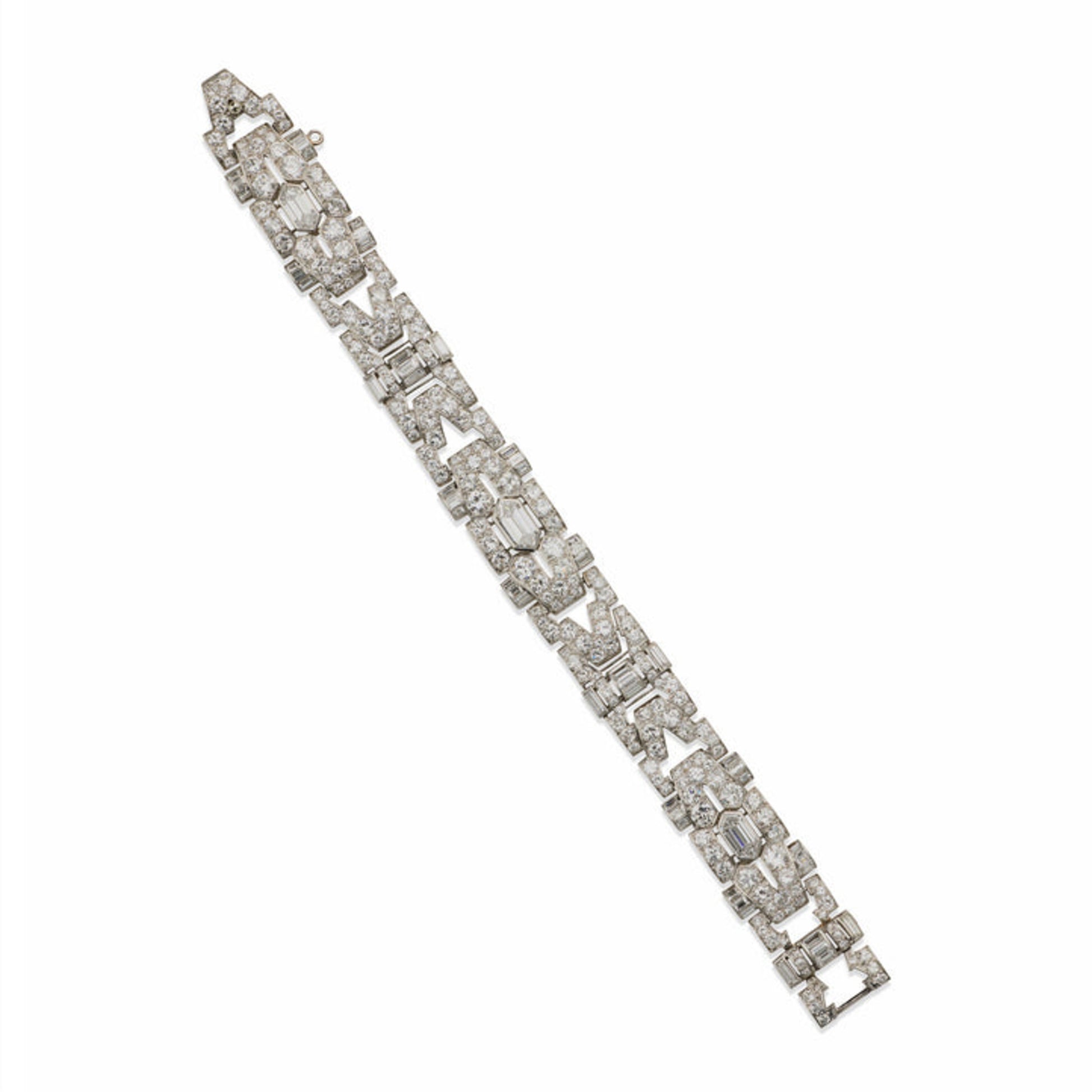 Art Deco Platinum Diamond Bracelet front