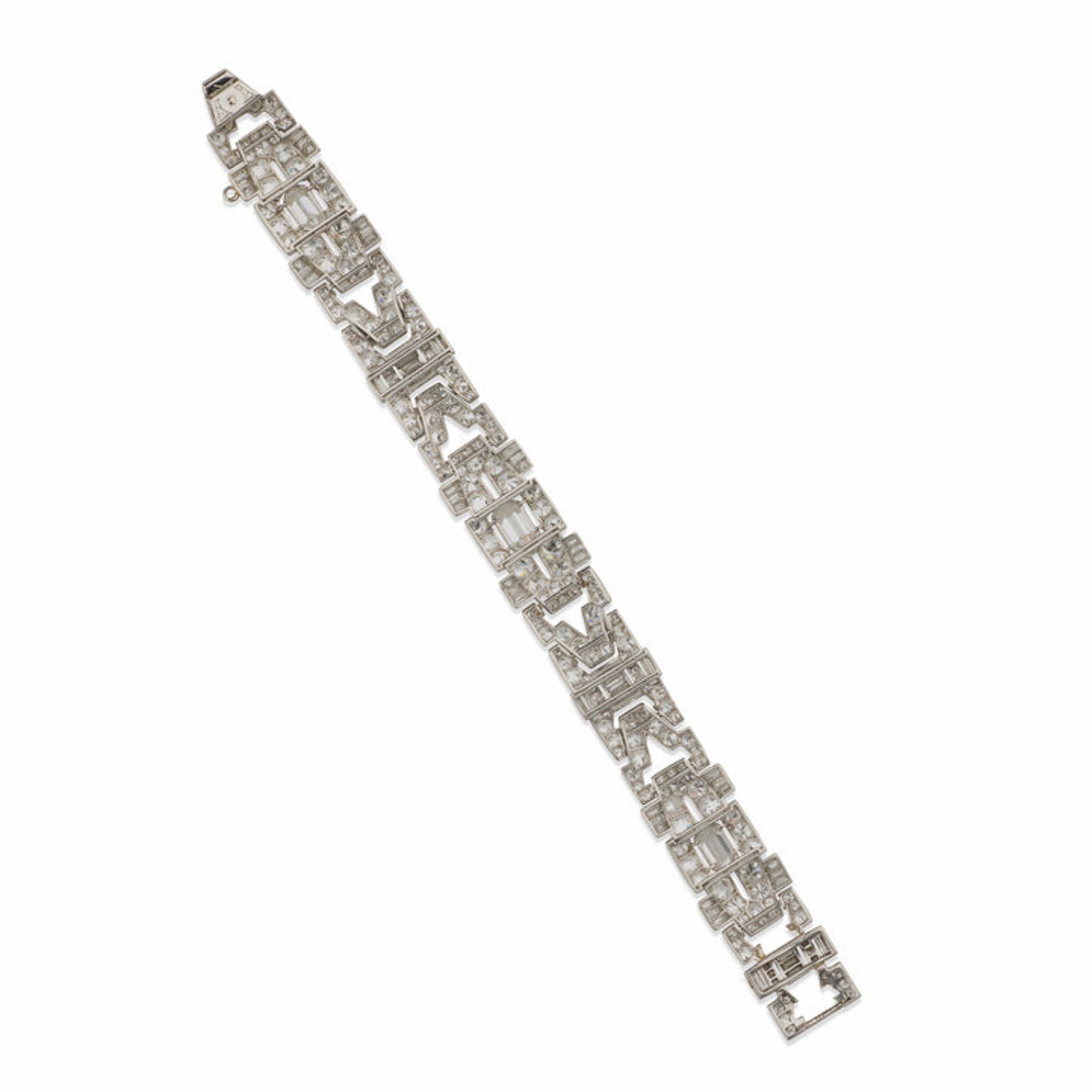 Art Deco Platinum Diamond Bracelet back