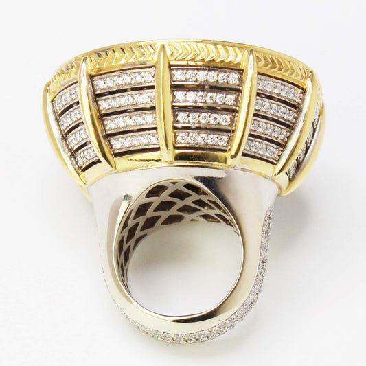1980s 18KT White & Yellow Gold White & Yellow Diamond Ring top