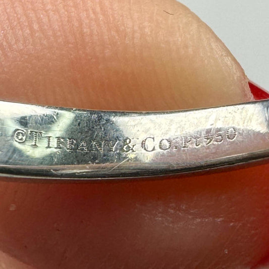 Tiffany & Co. Post-1980s Platinum Diamond Ring signature