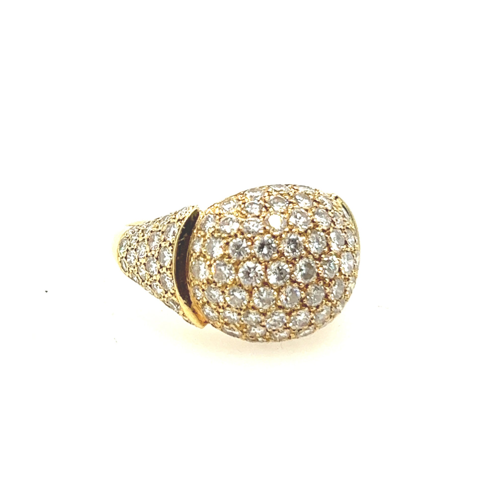 Cartier Paris 1980s 18KT Yellow Gold Diamond Ring side