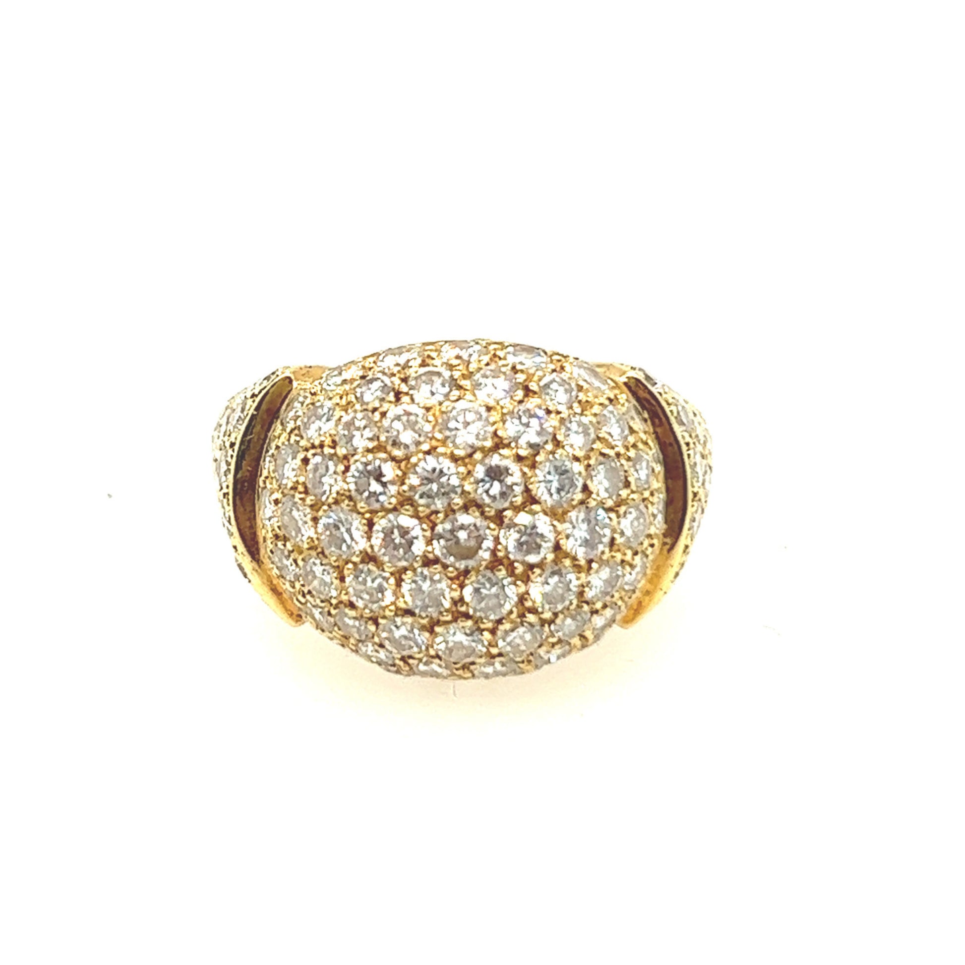 Cartier Paris 1980s 18KT Yellow Gold Diamond Ring front