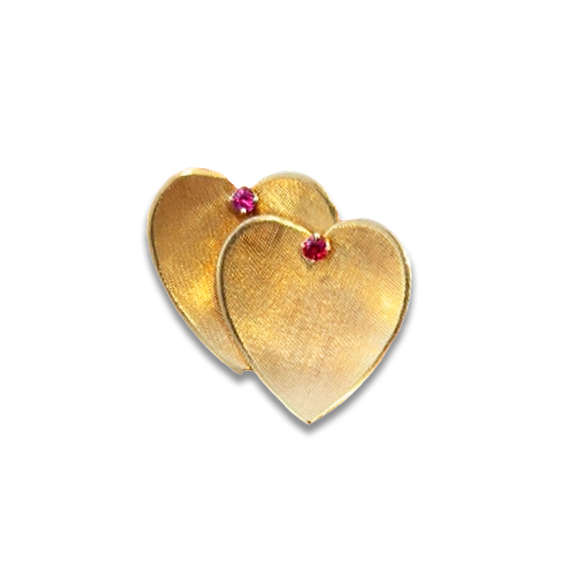 Tiffany & Co. 1940s 14KT Yellow Gold Ruby Heart Brooch front