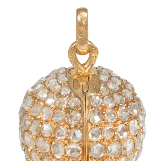 E. Gasser Swiss Victorian 18KT Yellow Gold Diamond Watch Pendant close-up details