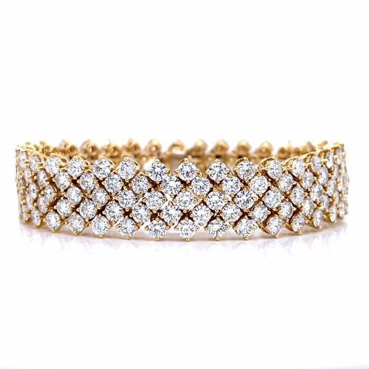 Post-1980s 18KT Yellow Gold Diamond Bracelet front