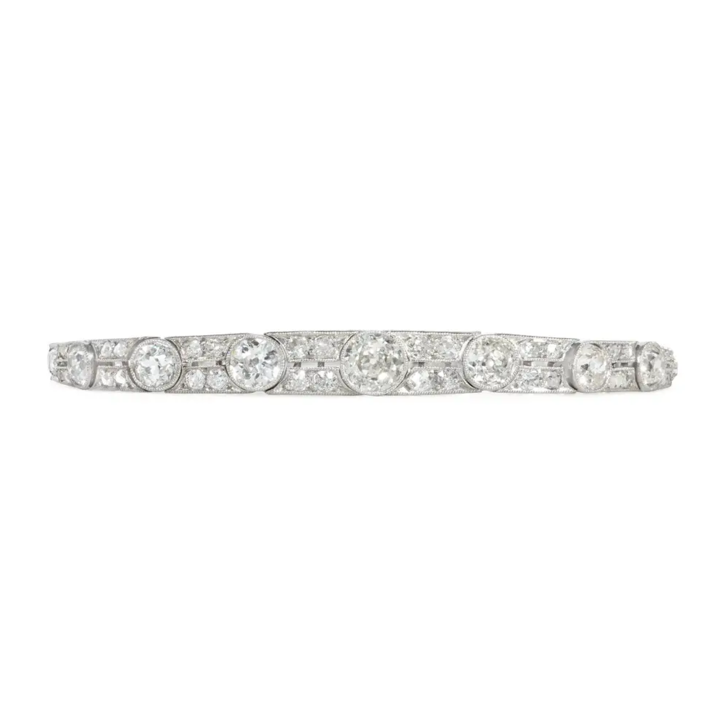 Art Deco Platinum Diamond Bracelet front