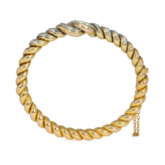 Victorian 18KT Yellow Gold Diamond Bracelet profile