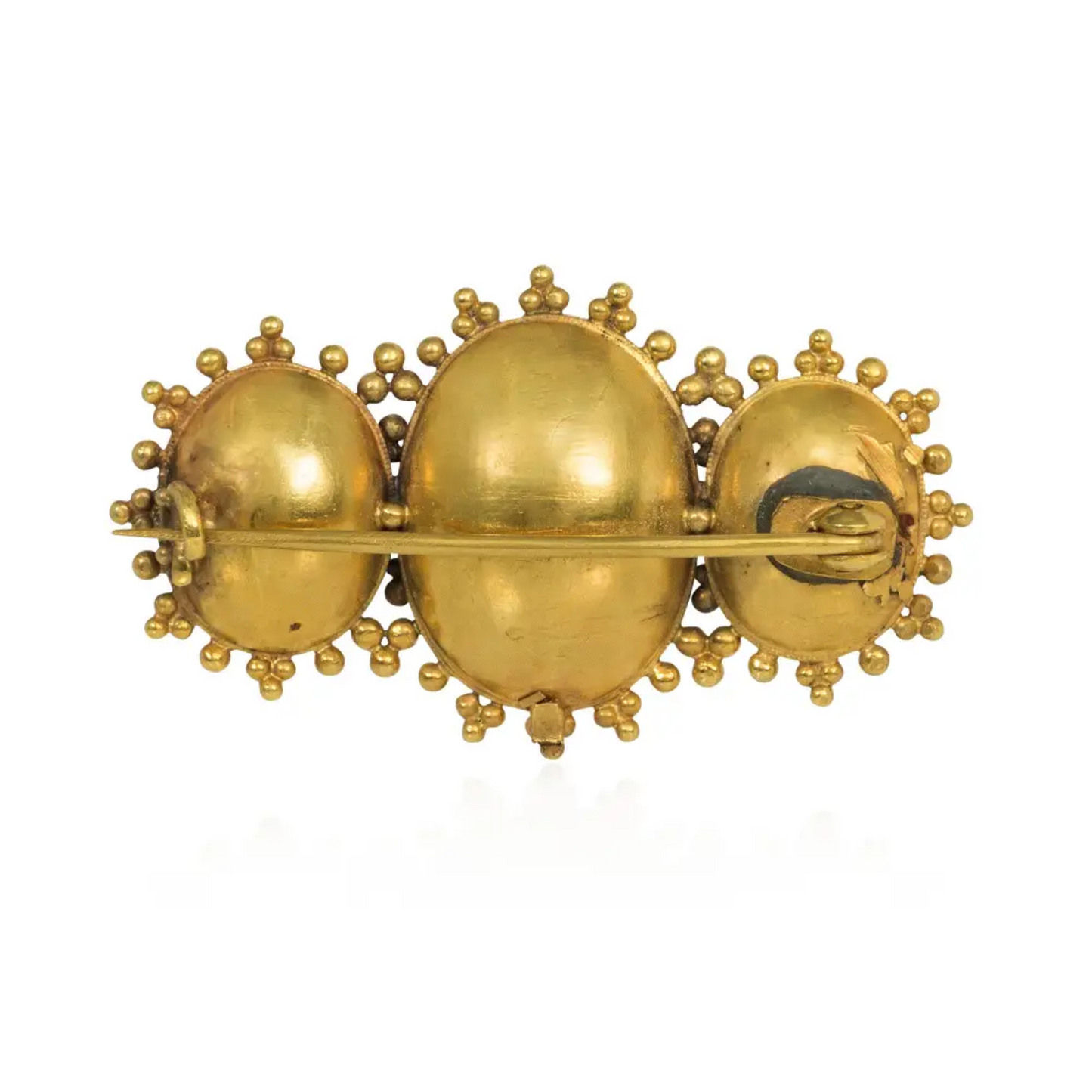 Georgian 18KT Yellow Gold Aquamarine Suite brooch back