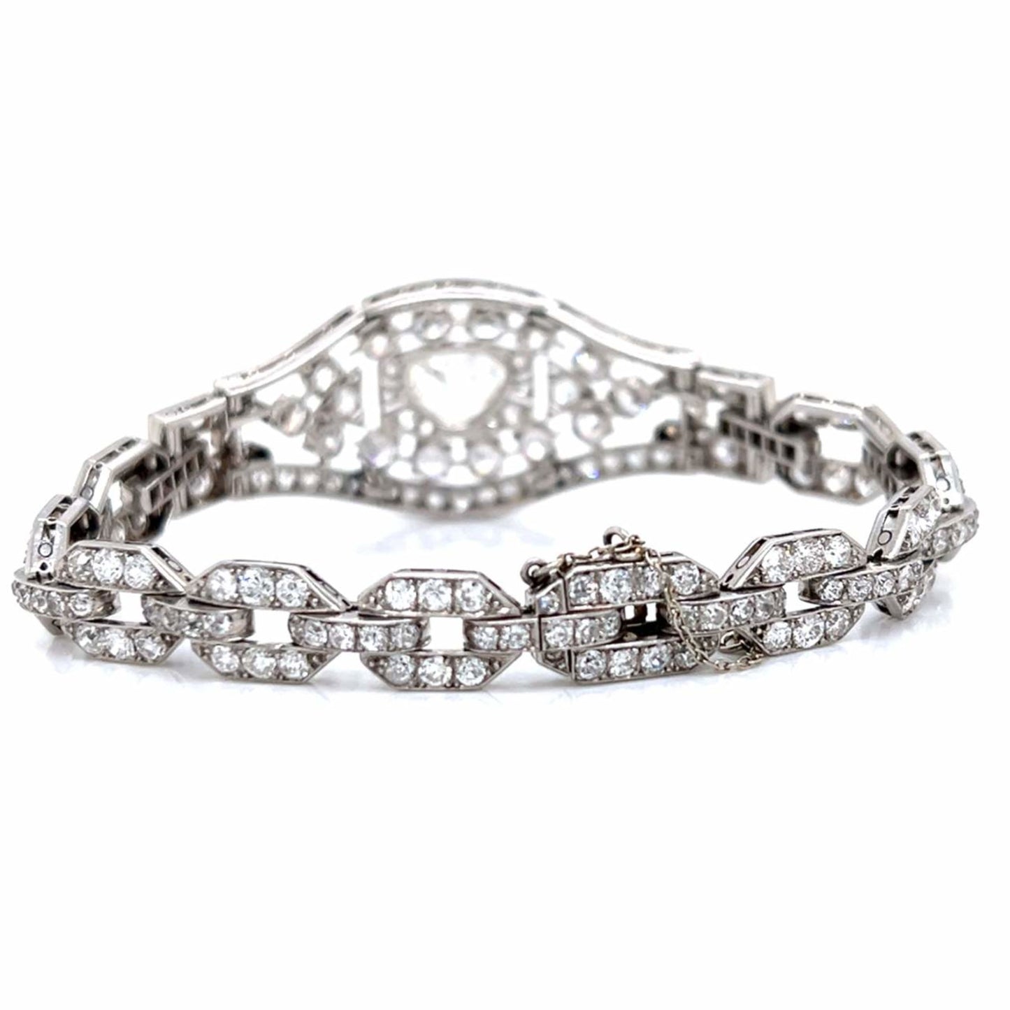 Art Deco Platinum Diamond Bracelet back