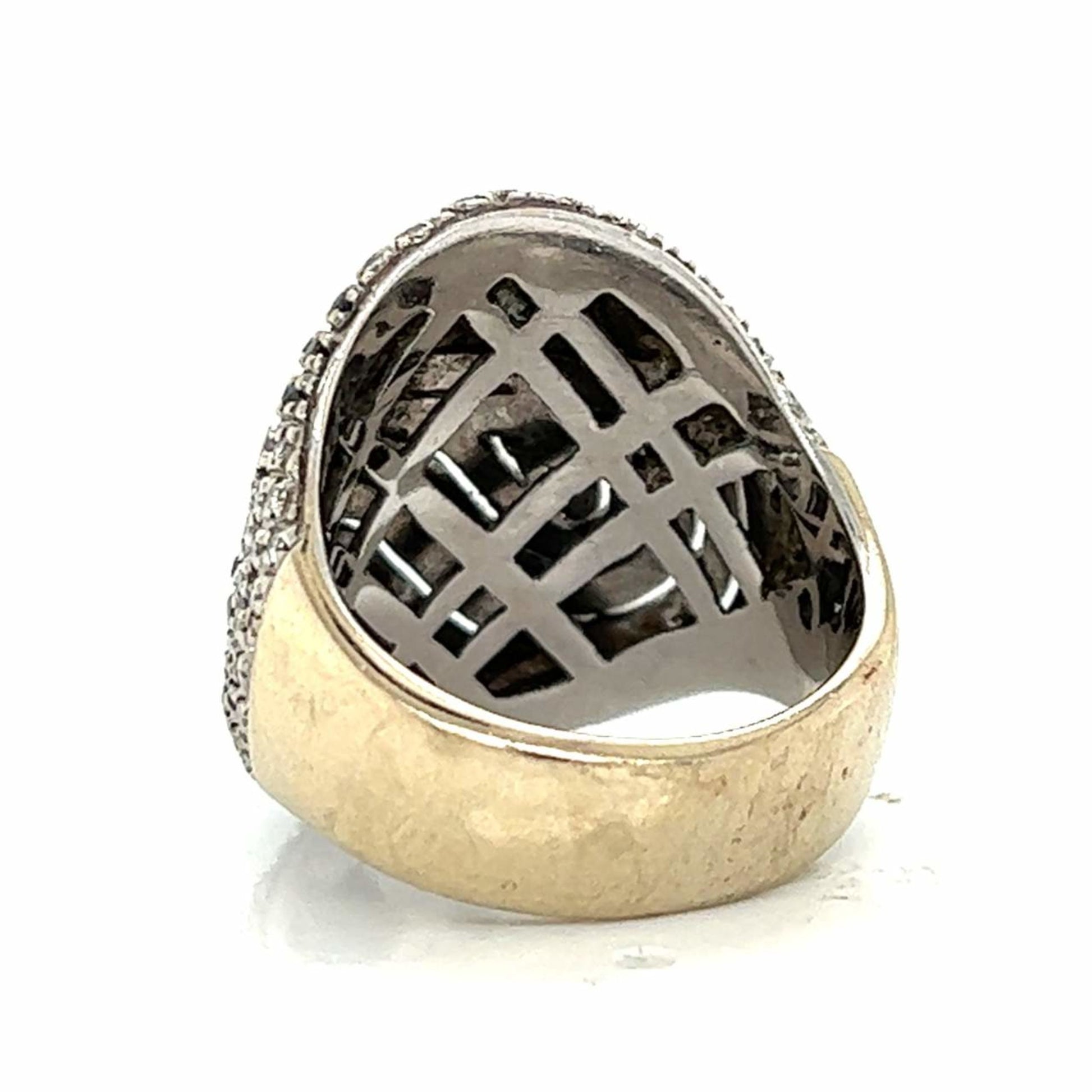 1970s 18KT White Gold Black & White Diamond Ring back