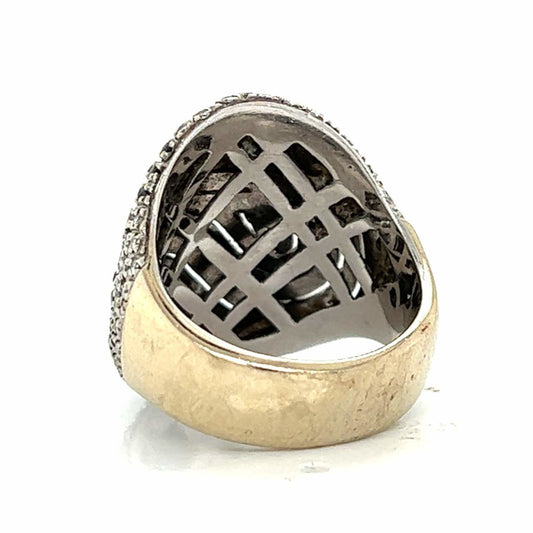 1970s 18KT White Gold Black & White Diamond Ring back